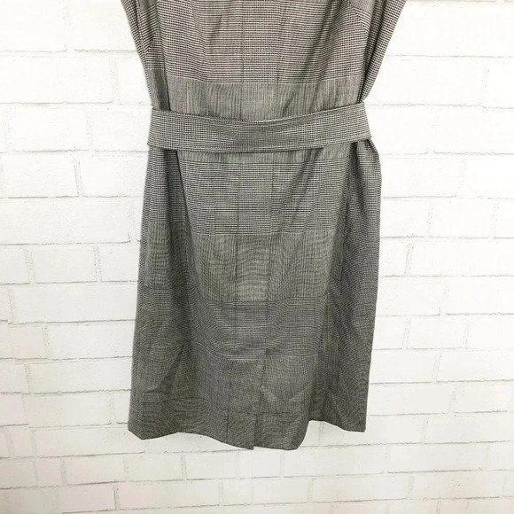 Akris Punto Gray Black White Glen Check Belted Professional Dress Women's Size 6 - Picture 3 of 10